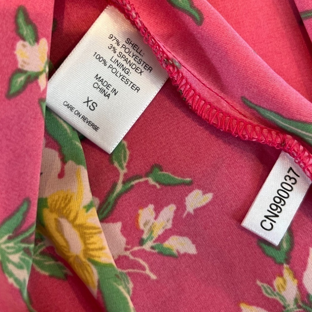 New York & Co. NWT Pink Floral Wrap Maxi Dress Size XS Sleevless - Picture 10 of 13